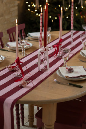 Avery Row Table Runner Bold Stripe Burgundy 3