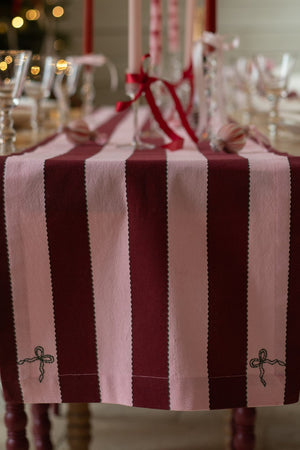 Avery Row Table Runner Bold Stripe Burgundy 4