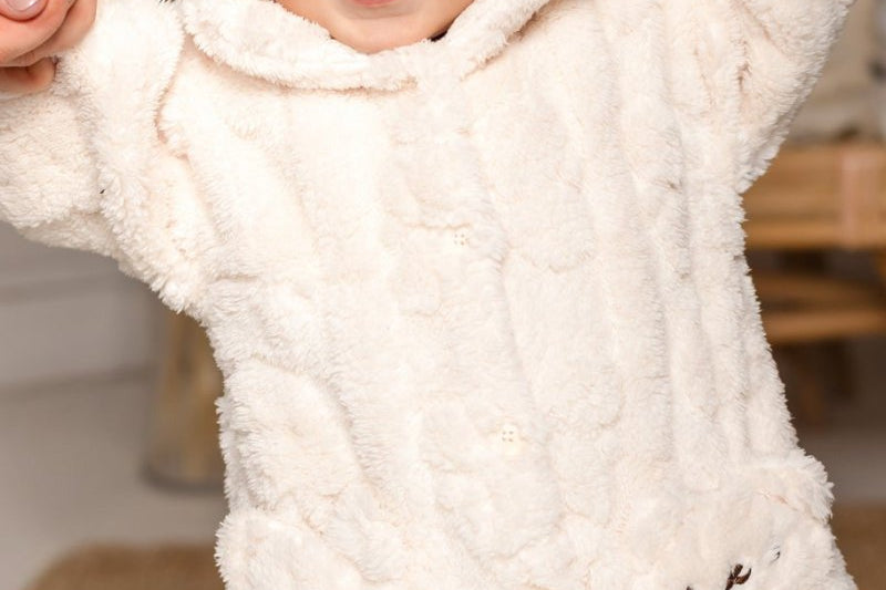 Fur-Lined Bear Fluffy Coat Romper baby all-in-one by Cozy Crew Club – image 2