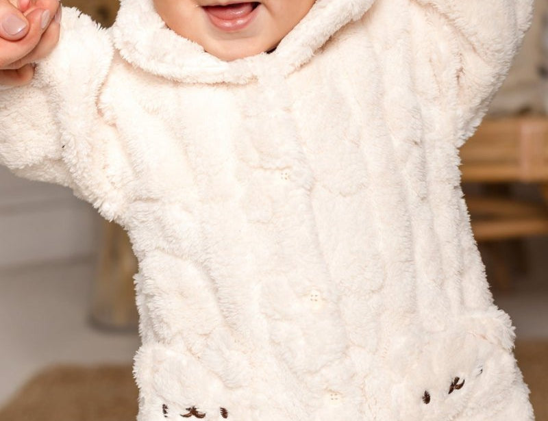 Fur-Lined Bear Fluffy Coat Romper baby all-in-one by Cozy Crew Club – image 2