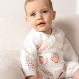 Strawberry Boucle Wrap Babygrow Romper by Cozy Crew Club – image 2