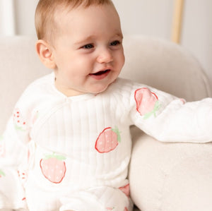 Strawberry Boucle Wrap Babygrow Romper by Cozy Crew Club – image 3