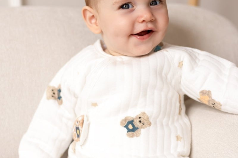 Charming Bear Boucle Wrap Babygrow Romper by Cozy Crew Club – image 2