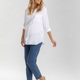 Pietro Brunelli 90s Straight Leg Maternity Jeans in a Dark-Wash