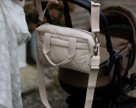 Ralphie Bear Ralphie Bear Quilted Changing Stroller Bag Beige Scallop 2