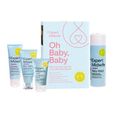 Collection of 'Expert Midwife' baby care products including bottles and boxes on a white background.