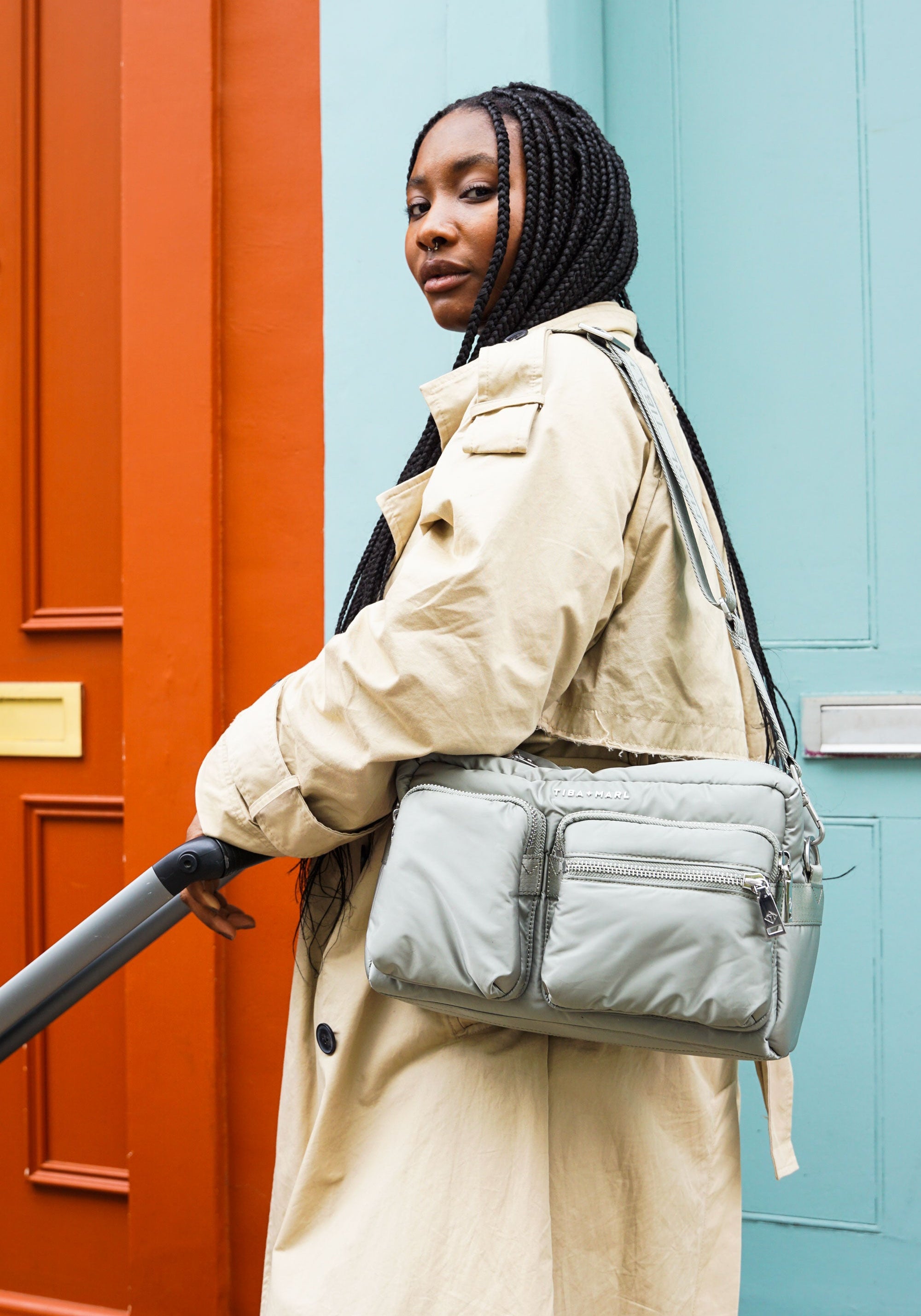 Tiba + Marl Axel Buggy Organiser / Changing Bag Sage 1