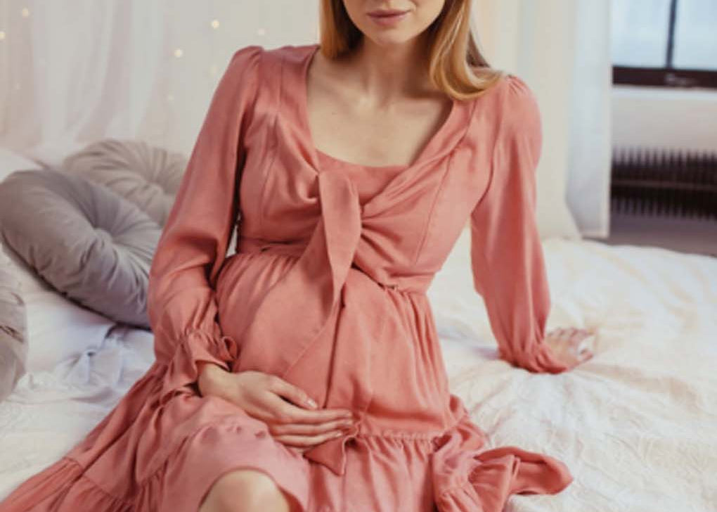 Tallulah Tiered Dusty Pink Maternity Dress