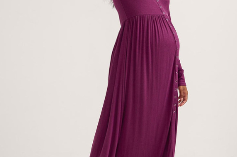 The Softest Rib Nursing Dress - Aubergine Purple | Hatch at For The Creators The Softest Rib Nursing Dress - Aubergine Purple | Hatch at For The Creators