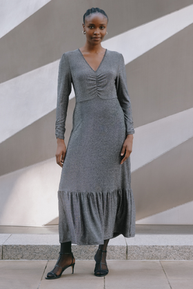 Albaray Silver Glitter Maxi Dress 1