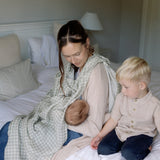 Ralphie Bear Gingham Sage Large Swaddle Muslin 6