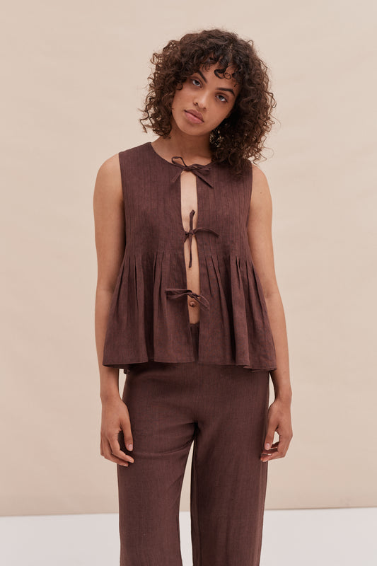 Pleated Cami - Espresso