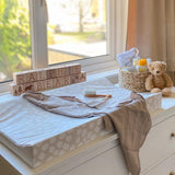 Ralphie Bear Scallop Anti Roll Wedge Baby Changing Mat Neutral Beige 5