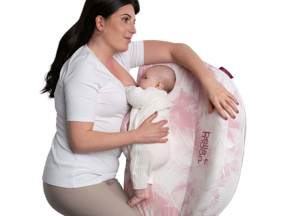 BellaMoon Lie Down Feeding Pillow Feather Nest 1