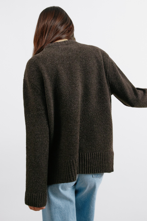 Chocolate Cosy Crew Jumper - Chocolate