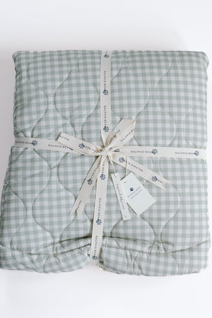 Ralphie Bear Ralphie Bear Sage Green Gingham Quilted Playmat 8