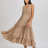 Pietro Brunelli Holly Maxi Maternity Dress in Almond