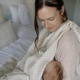 Ralphie Bear Gingham Beige Large Swaddle Muslin 4