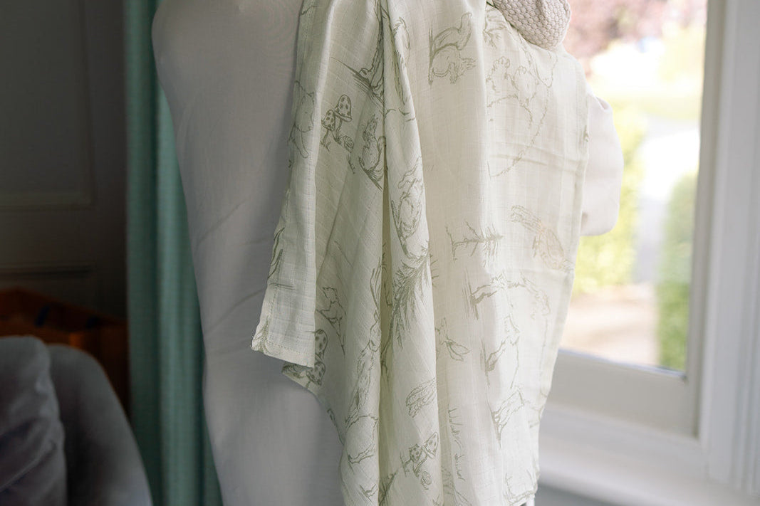 Ralphie Bear Woodland Large Swaddle Muslin 5
