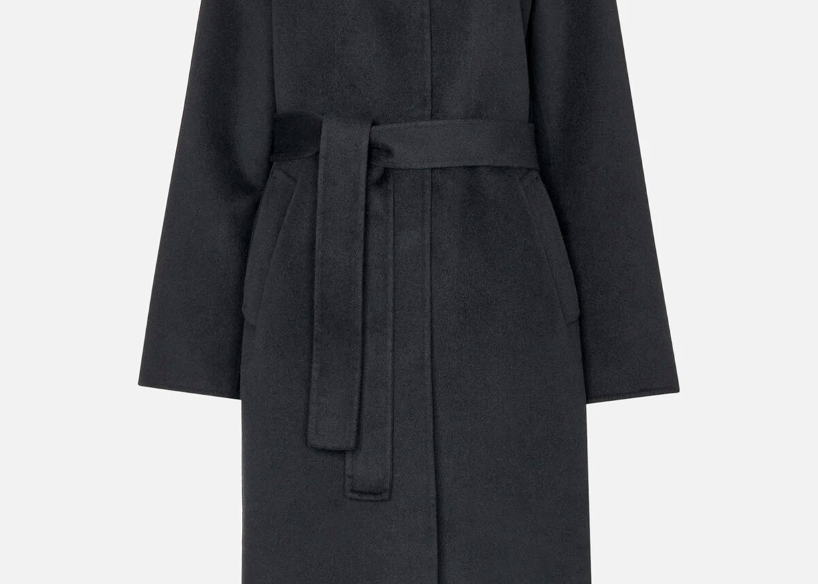 Nell Belted Doubled Faced Coat - Black