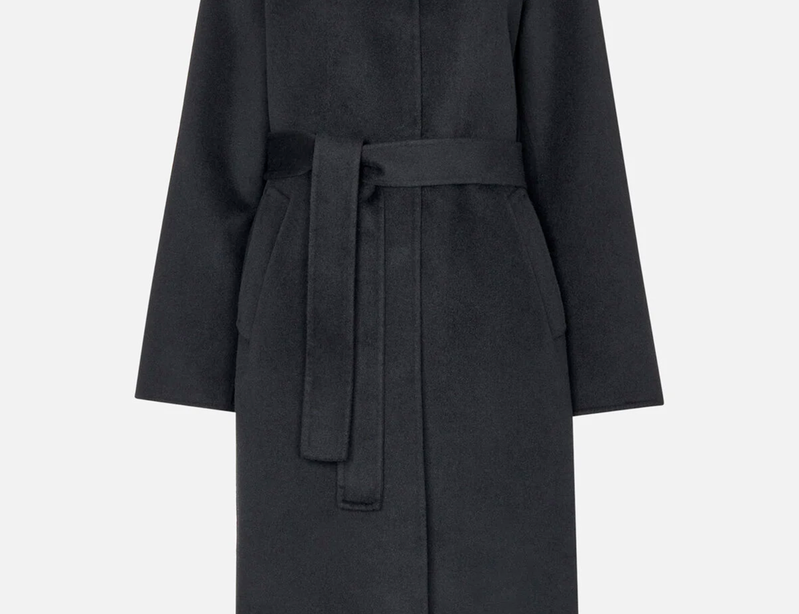 Nell Belted Doubled Faced Coat - Black