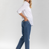 Pietro Brunelli 90s Straight Leg Maternity Jeans in a Dark-Wash