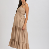 Pietro Brunelli Holly Maxi Maternity Dress in Almond