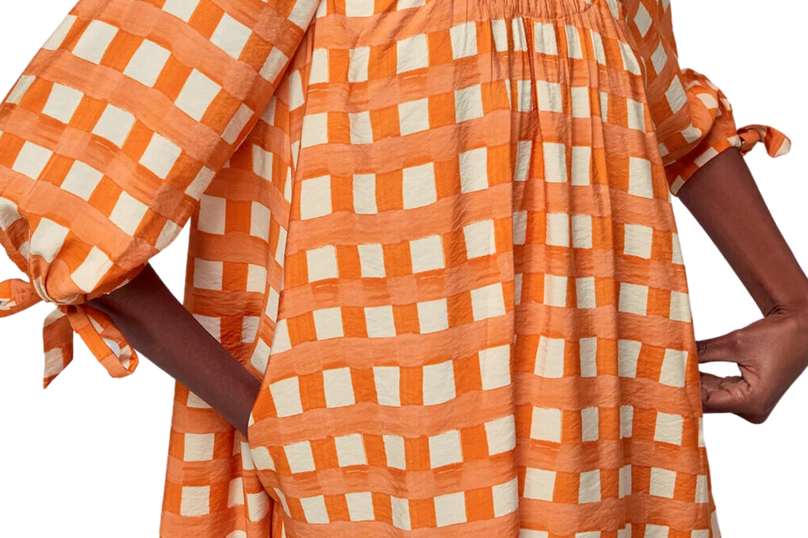 orange trapeze dress 60s Orange Pleated Trapeze Dress