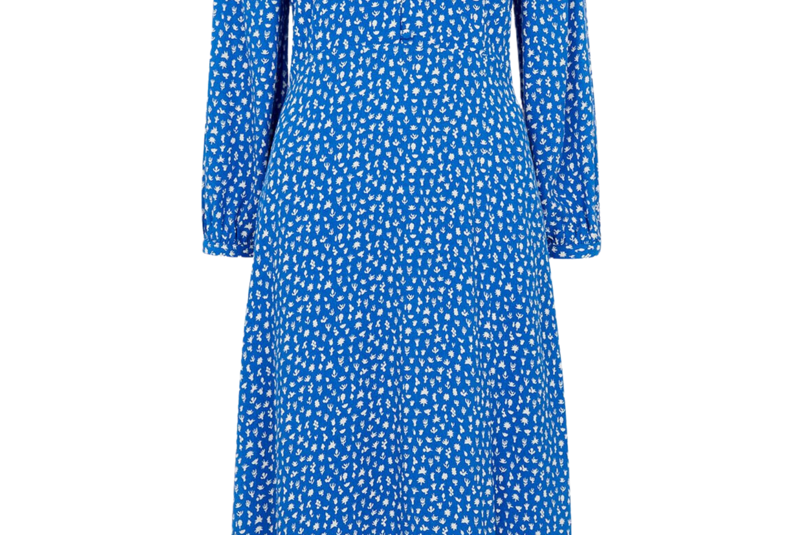 Whistles Micro Cactus Print Midi Dress Blue & Multi For The Creators Whistles Micro Cactus Print Midi Dress Blue & Multi For The Creators