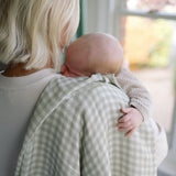 Ralphie Bear Gingham Sage Large Swaddle Muslin 5