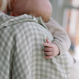 Ralphie Bear Gingham Sage Large Swaddle Muslin 2
