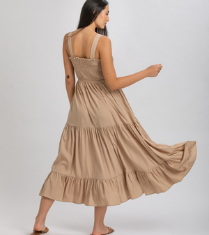 Pietro Brunelli Holly Maxi Maternity Dress in Almond
