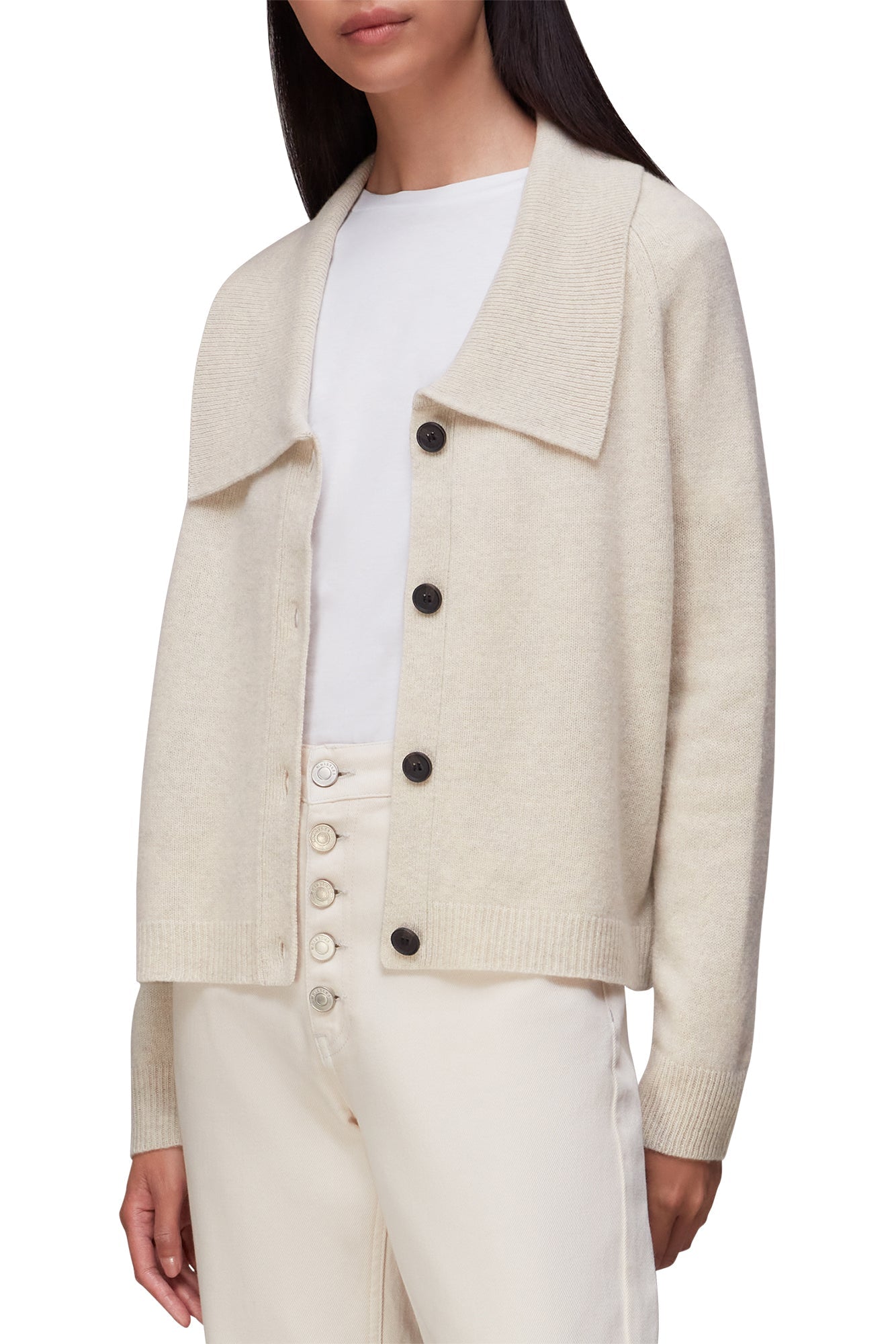 Collar Detail Wool Cardigan