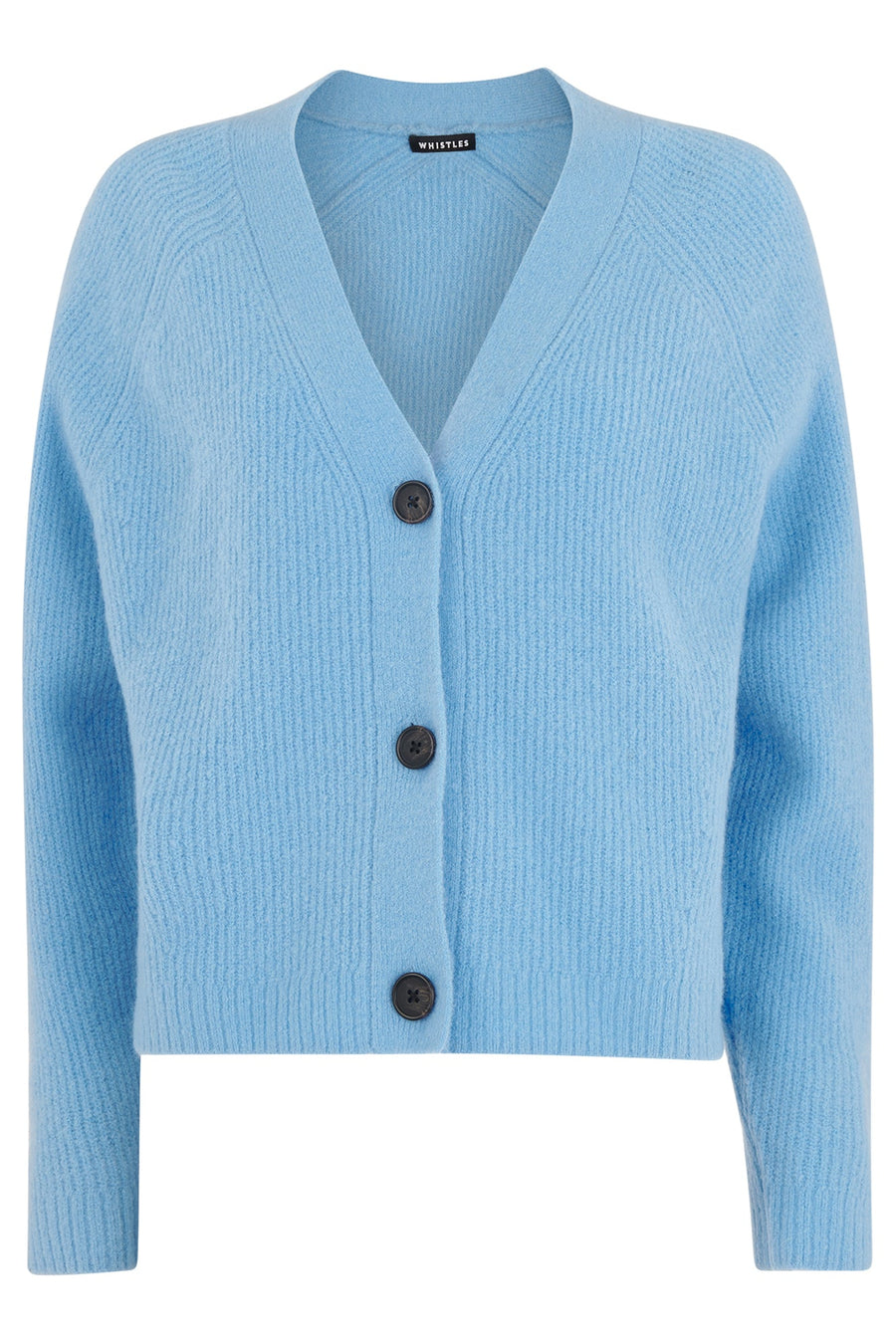 Whistles Skye Ribbed Cardigan Blue For The Creators