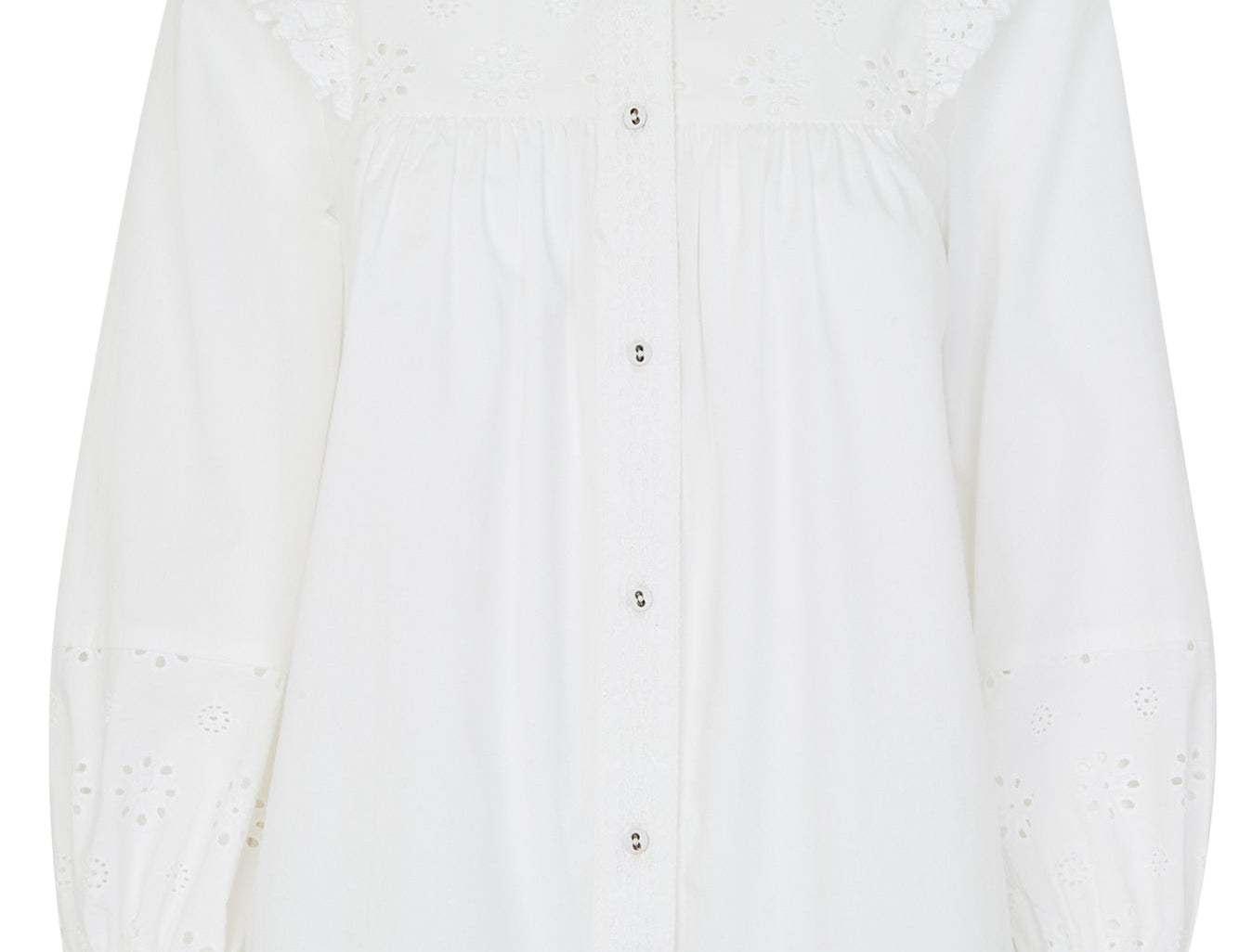 Broderie Frill Sleeve Top