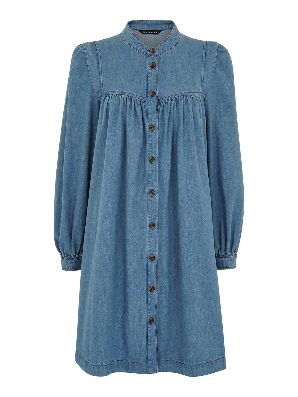 Chambray Denim Trapeze Dress