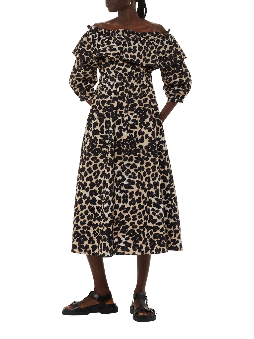 Leopard Spot Bardot Dress