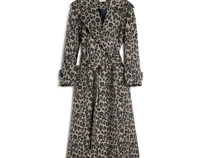 Animal Jacquard Belted Coat