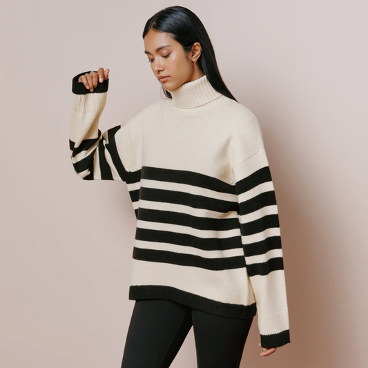 Stripe Roll Neck Jumper