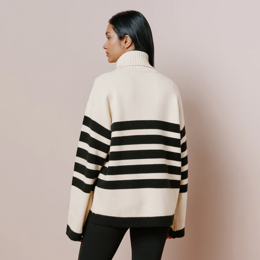 Stripe Roll Neck Jumper