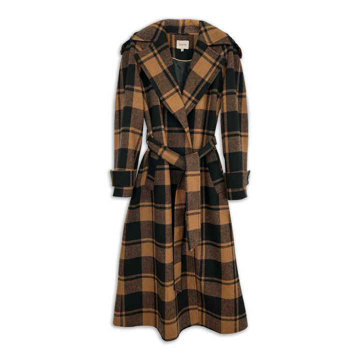 【定価13万】19AW MM6 docking Check wrap coat 定価13万】19AW MM6 docking Check wrap coat