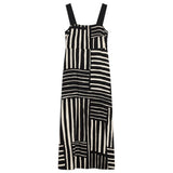 Black and white striped dress on a white background