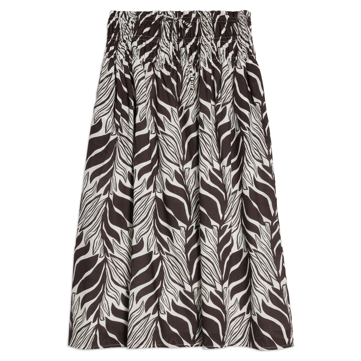 Skirt with zebra pattern on a white background