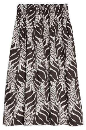 Skirt with zebra pattern on a white background