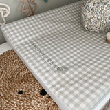 Ralphie Bear Gingham Sage Green Anti Roll Wedge Baby Changing Mat 4