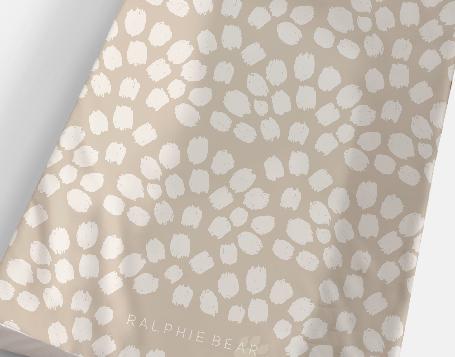 Ralphie Bear Scallop Anti Roll Wedge Baby Changing Mat Neutral Beige 1