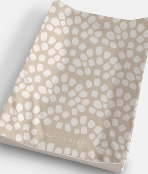 Ralphie Bear Scallop Anti Roll Wedge Baby Changing Mat Neutral Beige 1