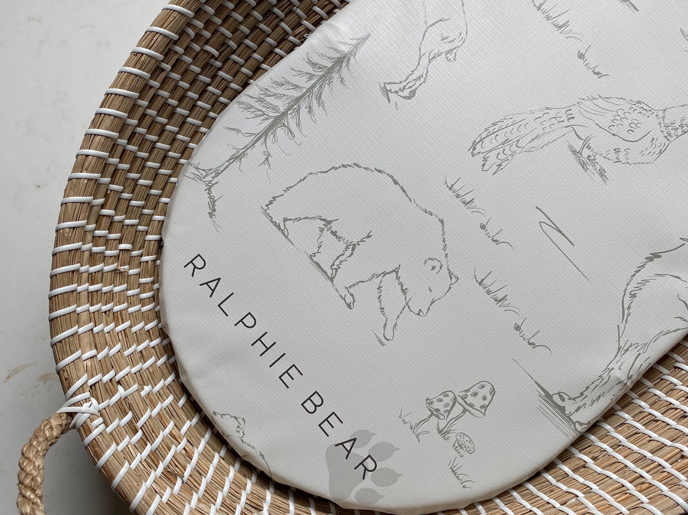 Ralphie Bear Changing Basket Mat Liner Woodland 1