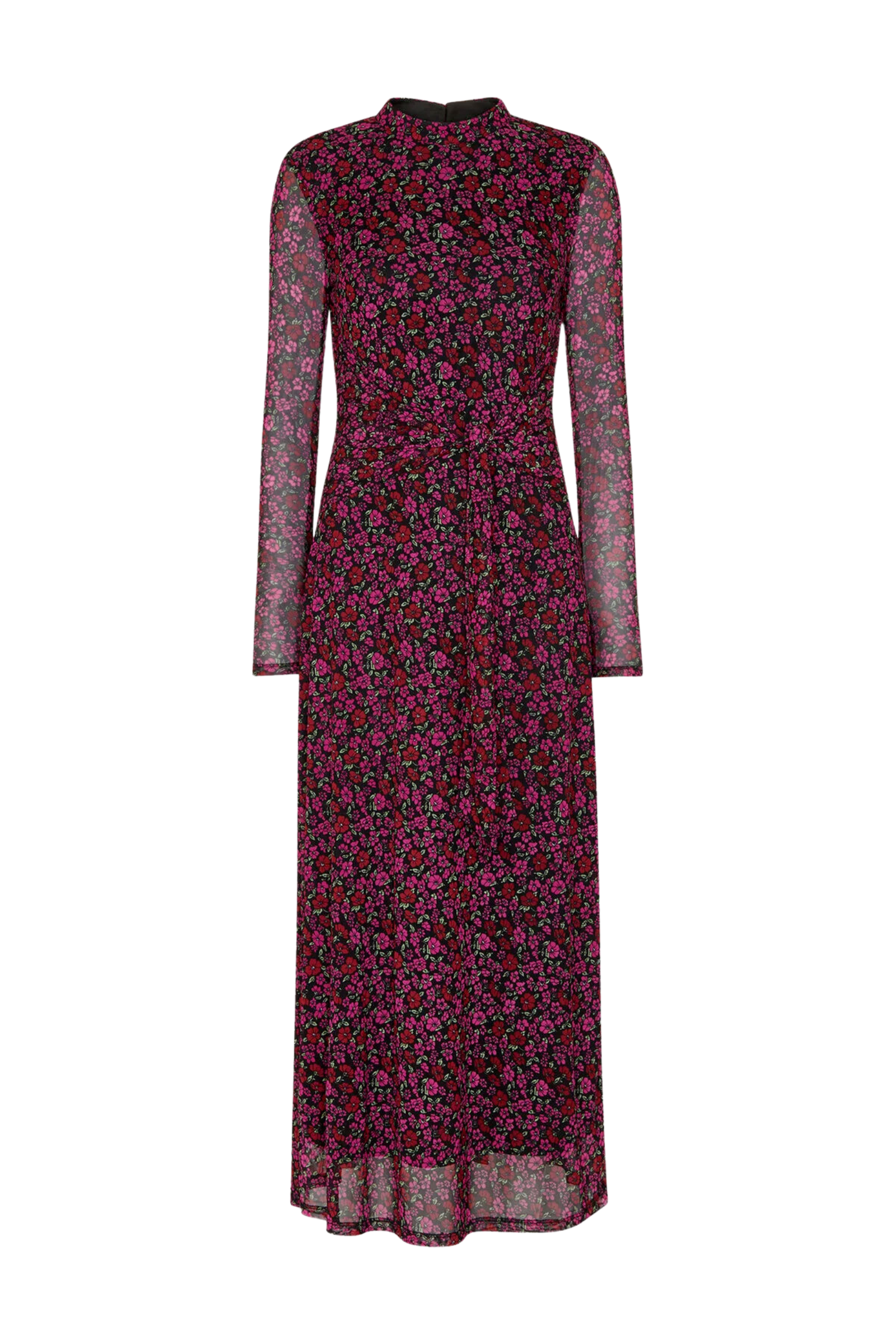 Whistles micro floral 2025 tie cuff dress