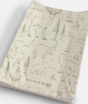 Ralphie Bear Woodland Anti Roll Wedge Changing Mat 1